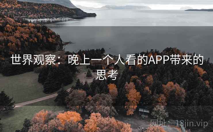 世界观察：晚上一个人看的APP带来的思考